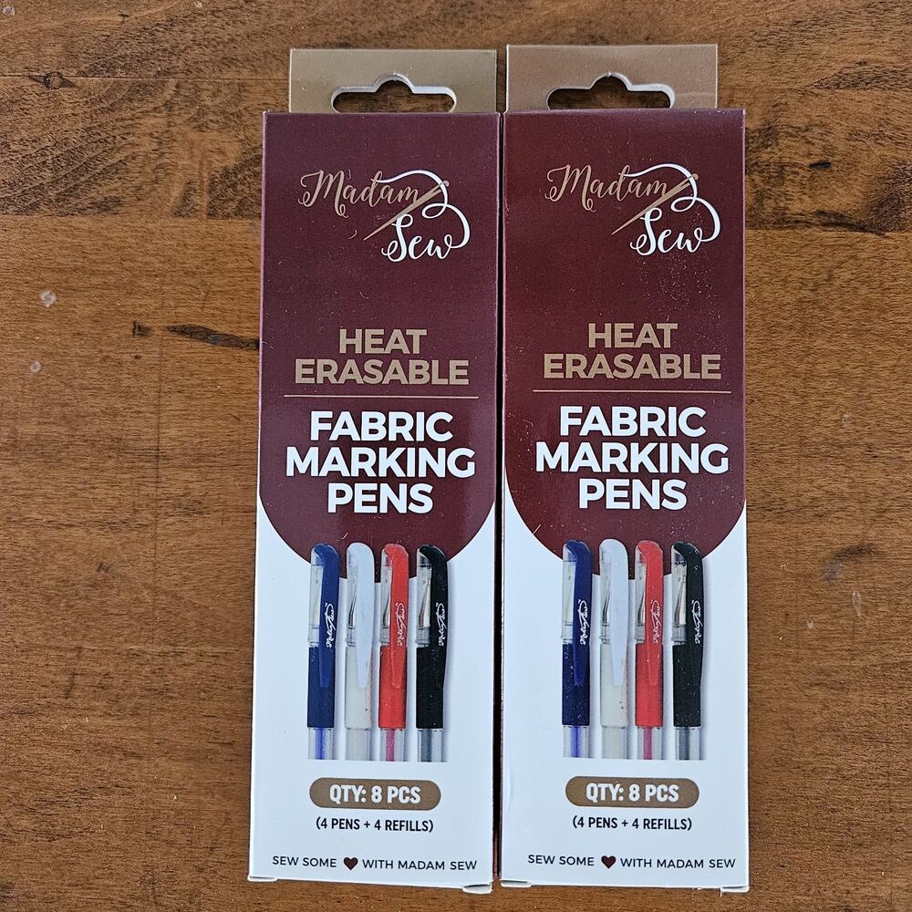 Lot 2 Heat Erasable Fabric Marking Pens | Quilting Sewing Crafts And Dressmaking